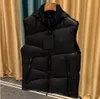 Designer Hommes Gilet Femmes Broderie Badge Géométrique Matelassé Co Marque Col Debout À Capuche Puffer Gilet Couple Extérieur Casual Veste Chaude Manteau Top