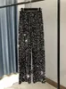 Pantalon Femme S Circyy Y2K Femme Taille Élastique Paillettes Pantalon Large Brillant Pleine Longueur Droite Femme High Street 2023 Mode 231023