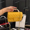 Strass Metal Top uchwyt Kobiet Designer Classic Flap Bag Gold Hardware Matelasse Chain 7 Kolory Luksusowe krzyżowe torebki na ramię 19x11cm Diamenty Portfel Tote