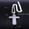 Retro 316L Stainless Steel Scriptural Prayer Cross Pendant Necklace 18K Gold Plated Men's Necklace Religion Jewelry Gift