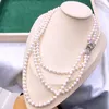 Anhänger Natürliche Perlenkette 7–8 mm Süßwasserhelle Charm-Farbe ist aus der Ferne sehr hell. Keine Zeit, auf die kleine Le zu schauen