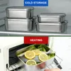 Servis rostfritt stål crisper förvaringsbehållare bento tillbehör kylskåp lunchbar utomhusfrukt
