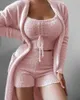 Women's Sleepwear Women Pajamas Set Plush Fleece Lined Warm With Robe Thick Night Dress Gowns Winter Lounge Wear Homewear Plus Size