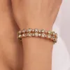 Bangle Trend Golden Bracelet Romantic Personality Crystal Multi-Layer Opening Wide Type Jewelry Accessories Women's