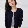 Women's Knits Girls Spring Thin Worsted Wool Knitwear Crew Neck Knitted Cardigan Female Elegant Streetwear Button Up Long Sleeve Sweater XXL