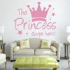 Wall Stickers Pink Princess Crown Sticker Decal Mural Wallpaper Decor For Baby Girl Room