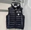 Designer Hommes Gilet Femmes Broderie Badge Géométrique Matelassé Co Marque Col Debout À Capuche Puffer Gilet Couple Extérieur Casual Veste Chaude Manteau Top