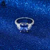 Fedi nuziali ORSA JEWELS Anelli con tanzanite creati per le donne Argento sterling 925 Elegante anello di fidanzamento con fede nuziale Gioielli LZR10 Q231024