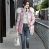 Piumino da donna Parka 2023 Parka invernale Collo di pelliccia Cappotto con cappuccio Giacca femminile Lungo Casual Spessore caldo Abbigliamento da neve da donna Argento 231023