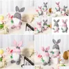 Outros suprimentos de festa festiva Páscoa Gnome Plush Bunny Decorações Bonecas artesanais presentes para crianças Primavera Elf Home Sala de estar Orname Dhuoi