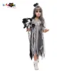 cosplay eraspooky gothic flickor spöke brud cosplay halloween kostym för barn skrämmande demon dag av den döda festivalen fancy klänning cosplay