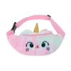 Childres Pack Cute Unicorn Soft Plush Toys Belt Gradient Färg Tecknad mynt Purse Travel Chest Girls Midjeväska