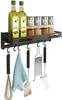 Kitchen Storage Wall Mount Hanging Spice Rack Organizer Pot Shelf Pan Saucepan Utensil Holder Lid Tool 6 Hook
