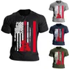 Men's T Shirts Mens Plain Pack Independence Day Flag Shirt With Round Neck And Short Sleeves Same Men