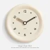 Wall Clocks 2023 Cream Style Round Clock Japanese Korean Living Room Home Decor Beige