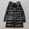 Christmas Discount ~ Women's Down Parkas designer womens down puffer jacket with fur collar women embroidered letter badge winter outerwear coat size S/M/L/XL