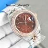 VVS – montre en diamant Rose, automatique, mécanique, en or, tout diamant, entièrement en acier inoxydable, mouvement, à la mode, 41mm