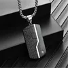 Pendentif Colliers Marque Mode Homme Acier inoxydable Blanc Sable Noir Rétro Cracké Titane Collier Bijoux Cadeaux