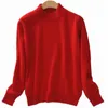 Pulls pour femmes Femmes Cachemire Automne Hiver Vintage Demi-Col Roulé Plus Taille Laine Lâche Pulls Tricotés Femme Knitwear11 231024