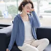 Kvinnor tröjor Spring Clothes Women Sticked Cardigan Korean Fashion Casual Long Sleeve Top Button Up Hooded Knitwears Sweater Coat 231024