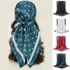 Scarves Muslim Satin Hijab Headscarf Bandana 90x90cm Simulated Silk Square Scarf Shawl Head Neckerchief Polka Dot Fashion Large