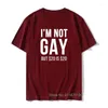 T-shirts pour hommes je ne suis pas gay mais 20 est T-shirt drôle pour homme bisexuel lesbien LGBT fierté cadeaux de fête humoristique chemise en coton