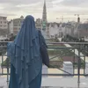 Etniska kläder eid bönplagg lång khimar islamiska kvinnor hijab lager halsduk amira niqab toppar ramadan jilbab muslimsk gudstjänst