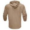 Men's T Shirts Spring Autumn Shirt Men Big Size Full Sleeve Hooded Casual Solid T-shirts For Fitness Cotton Male Tops Tees