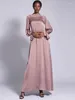 Etnische Kleding Eid Moslim Vrouwen 2023 Satijn Effen Jurk Abaya Party Lange Mouw Jurken Dubai Arabische Turkije Ramadan Abaya Caftan Elegant