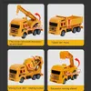 Andra leksaker 1 Set ABS Engineering Car Truck Toys Crane Bulldozer Excavator Forklift Vehicles Education Toys for Boys Kids Giftl231024