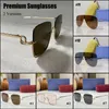 Dropship Premium Fashion Sommer-Sonnenbrille mit Metall-Halbrahmen-Brille für Damen oder Herren mit Geschenkbox