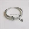 Catena Y2K Harajuku Star Charms Cintura in acciaio Bracciali Braccialetti per le donne Egirl Punk Cool Pentagramma Bracciale a portata di mano Gioielli 230508 Drop Dhbpv