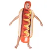 cosplay Uomo Divertente Stampa 3D Salsiccia Tuta Cibo Costumi Hot Dog Bambini Costume di Halloween Festival per adulti Abbinamento per la famiglia Vestito operatocosplay