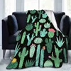 Filtar Kaktusflanellfilt fluffigt sängöverdrag för sängkläder soffa mjuk mysig lätta plysch kastar filtar storlek