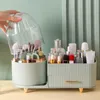 Boîtes de rangement Boîte de maquillage transparent Organisation de la conception de cosmétiques durables luxueux de conception de la poussière