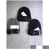 Beanies dois óculos CP Company outono inverno quente esqui chapéus de malha grossa skl bonés chapéu óculos beanies2856774 esportes ao ar livre uma gota dhnbs