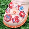 Akcesoria części buty hurtowe 100pcs PVC Pielęgniarstwo School Storetoscope Pierwsza pomoc Zestaw Band-Aids Garden Charms Dzieci Kurek dekoracje Dhsq6