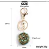 Keychains Chip Stone Turkos runt Orgone Pendant Car Key Chain Ring Reiki Healing Yoga Chakra Keychain Jewelry Gifts For Men Women