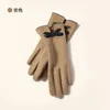 Winter warm gloves Velvet fabric double thick wear resistant pilling windproof fingertip touch screen riding gloves