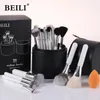 Outils de maquillage BEILI Brushes Set 24pcs maquillage pour femmes fond de teint poudre fard à paupières blush brosse cheveux de chèvre naturels WhiteSilver 231023