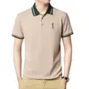 Polos para hombres Los hombres llegan bordado Polo Shirt Diseño de marca Color sólido Manga corta Casual Daily Teen Thshirts