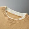 Men's Sweaters Autumn/Winter Wool Clothing Knitted Round Neck Solid Color Pullover Skincare Feel Blouse