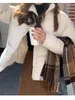 Korki damskie płaszcze obce kotki beżowe ciepłe łagodne bawełniane zimowe eleganckie eleganckie dopasowanie Slim Mujer Office Lady High Street Casual Tacets