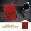 Small Notepad Pu Cover Bofber Vintage Blank Journal Travel Diary to Do List (Coffee)