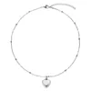 Anhänger Halsketten MinaMaMa Einfache Edelstahl Blank Herz Für Frauen Mode Minimalistischen Choker Schmuck Geschenke