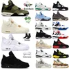 Jumpman 4 Black Cat 4s Tênis de Basquete Sapatilhas J4s Oreo Rosa Vívido Enxofre Jorden4s Retros IV Pine Verde Mulheres Mens Treinadores Ao Ar Livre Trovão Militar WMNS Sail US 13