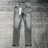 Jeans, lila Jeans, Designer-Jeans für Herren, gestapelte Jeans für Herren, Baggy-Denim, Tränen, europäische Jeans, Herrenhose, Biker-Stickerei, zerrissen für Trend-Top