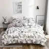 Ensembles de literie imprimé marbre, ensemble Queen Size, housse de couette brossée, doux, pour lit simple et Double, sans draps, 231023