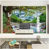 Wallpapers Custom Mural Green Big Tree Forest Waterfall Nature Landscape 3D P O Wallpaper Bedroom Living Room Background Drop Delive Dhbs4