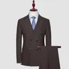 Mens Suits Blazers Passar Vest Byxor Double Breasted Business Casual Fashion Micro Elastic Wedding Man 32 Piece Set 231023